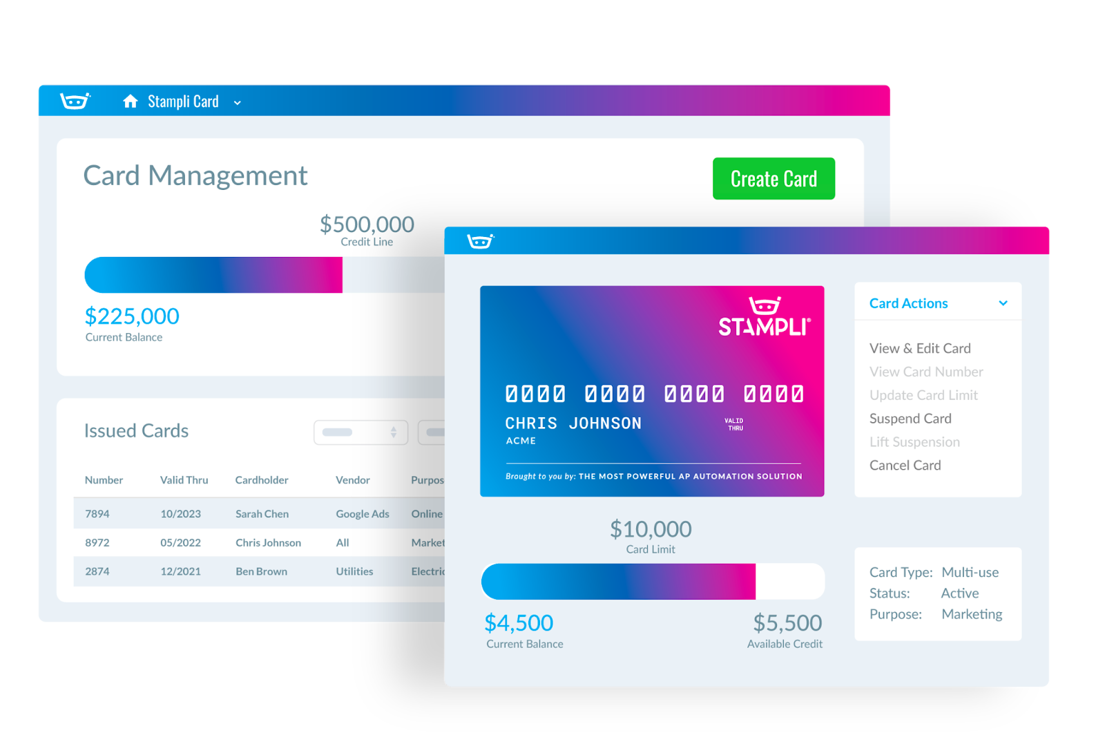 Stampli Card Management