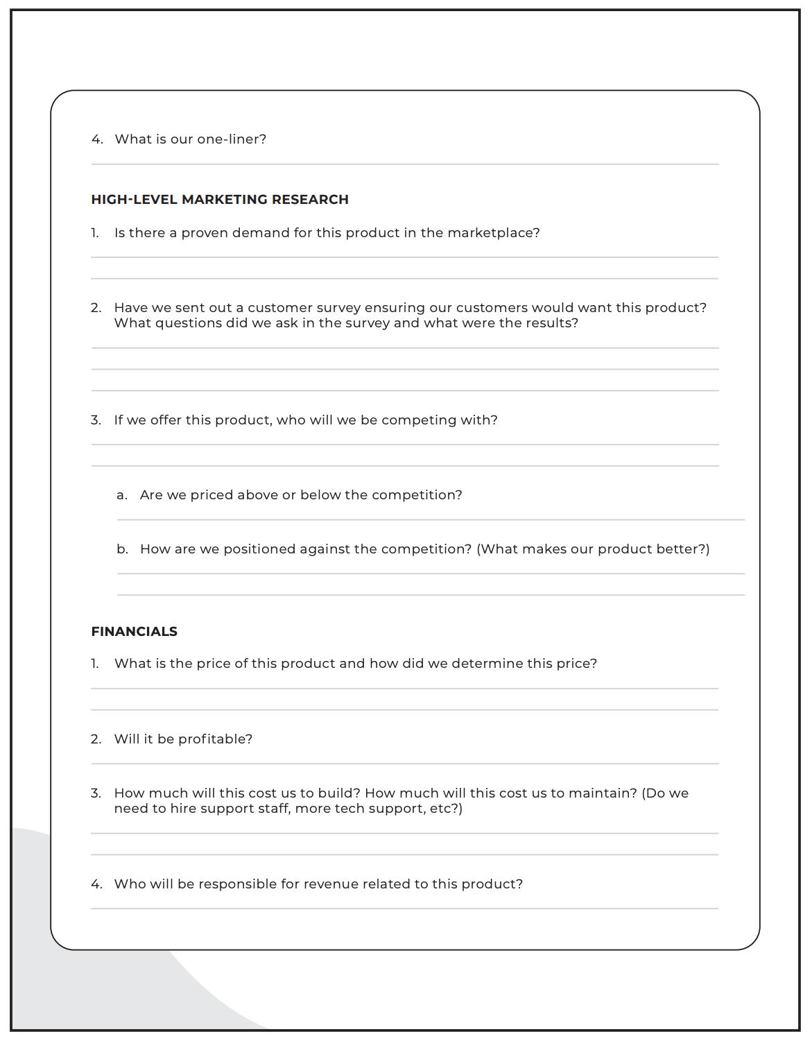 Product Brief Template Page 2