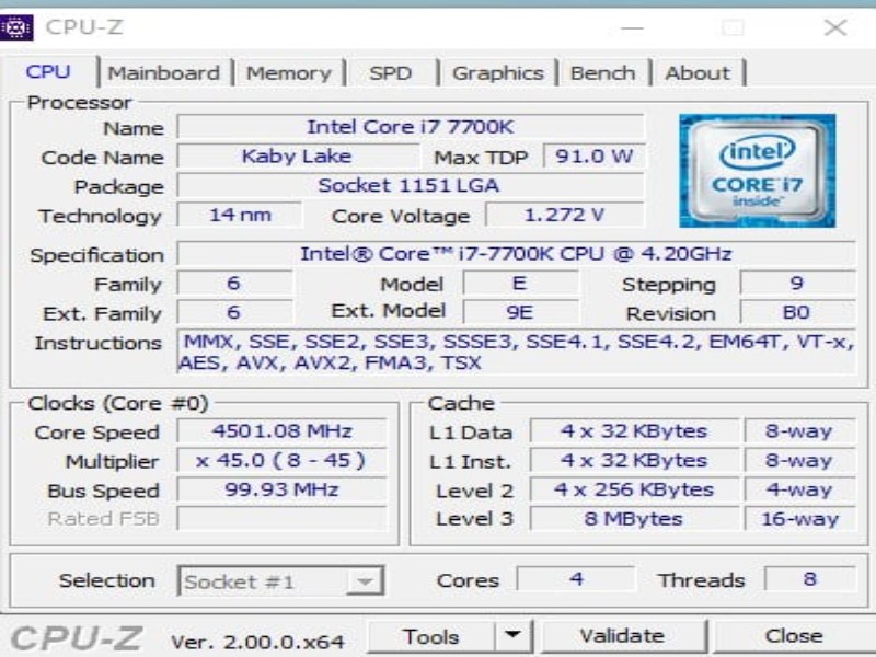 نرم افزار CPU-Z