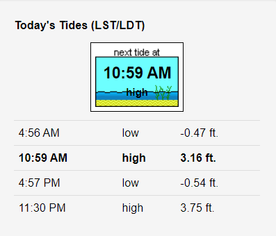 A tide chart.