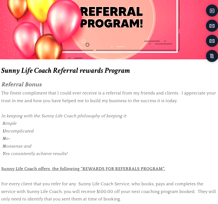 referral program discount example coaching