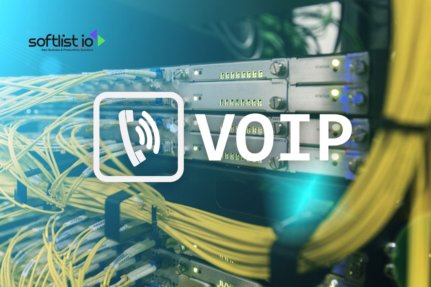 VoIP and network equipment with the word VoIP.