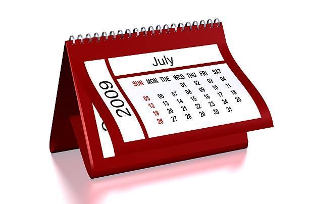 July 2009 Calendar High quality 3d ray traced render. business calendar stock pictures, royalty-free photos & images