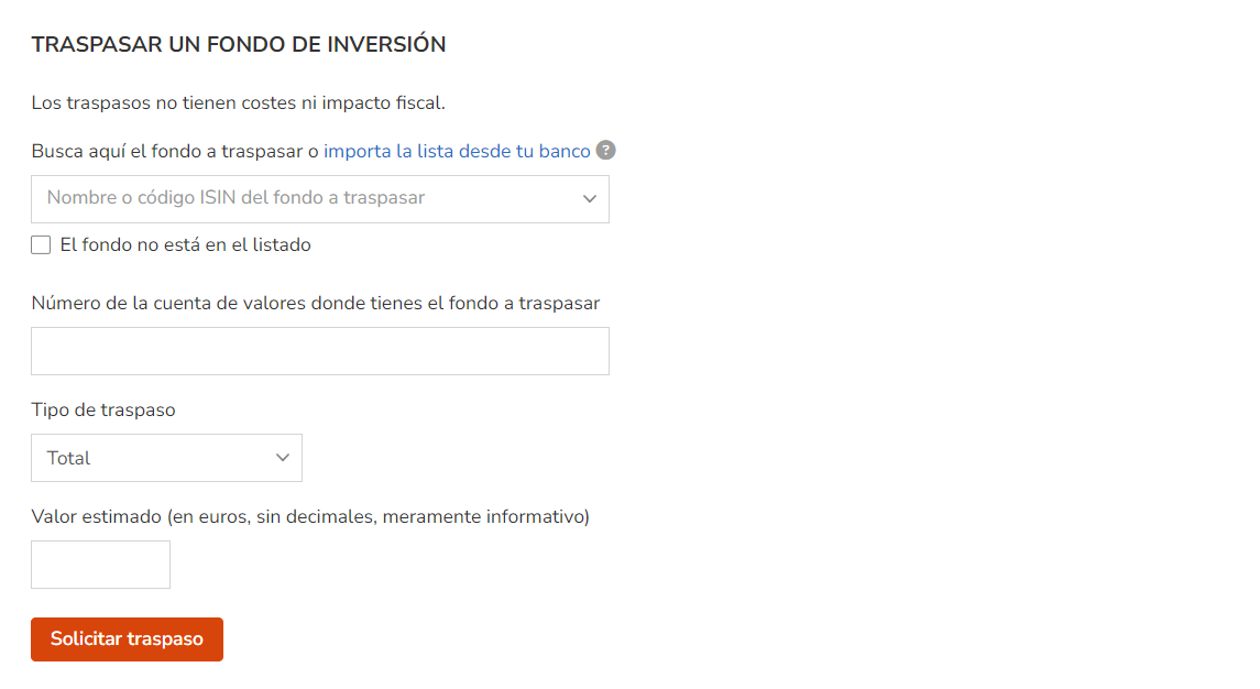 Traspasar un fondo de inversión