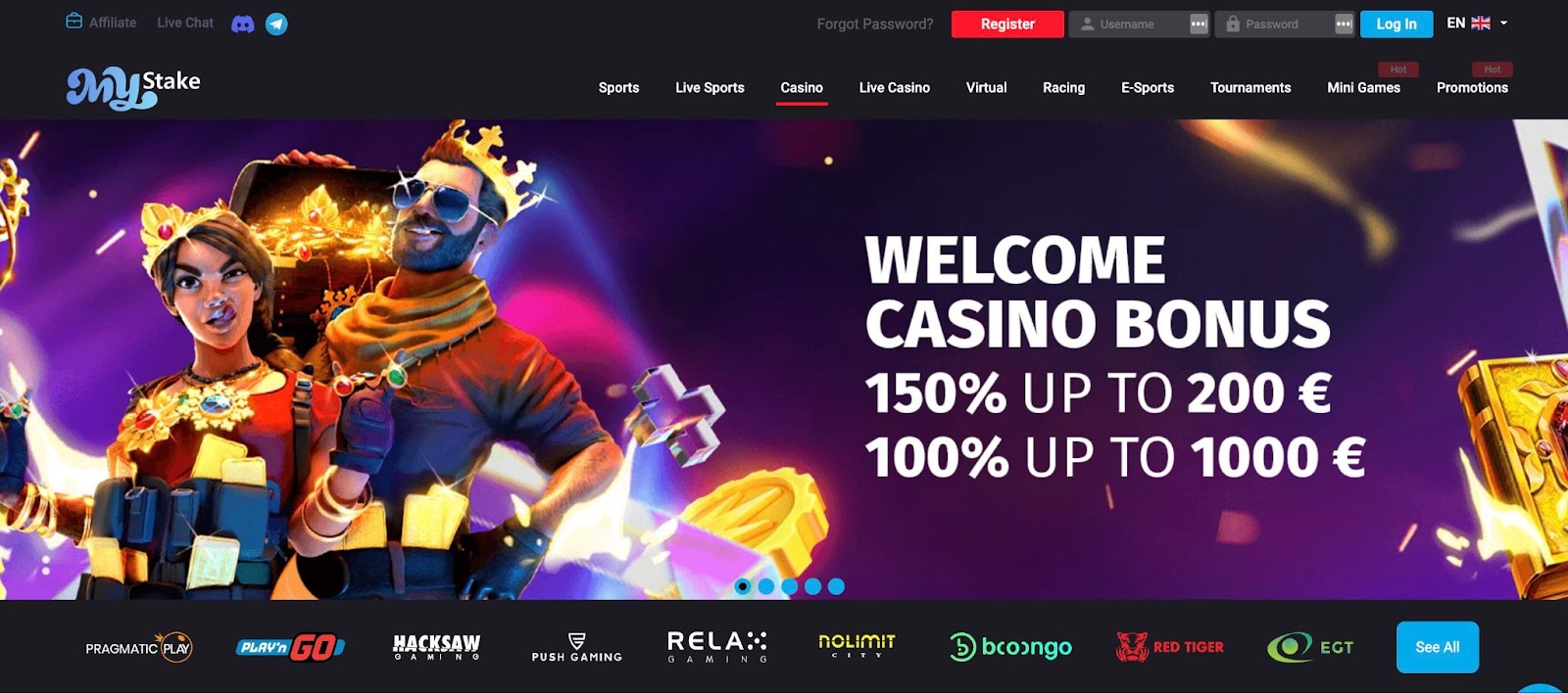 My Stake is a gambling site not on Gamstop