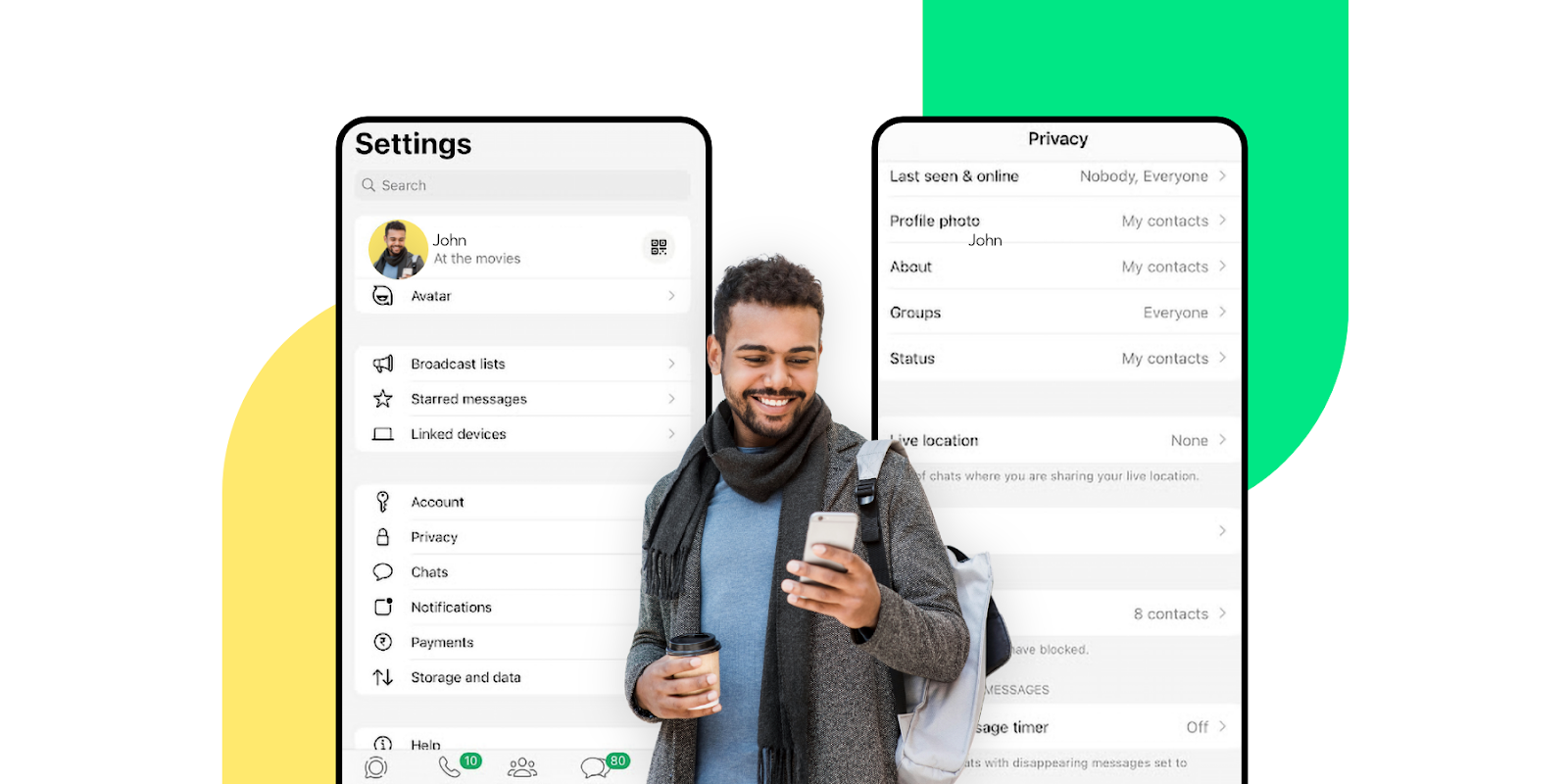 privacy setting for WhatsApp login
