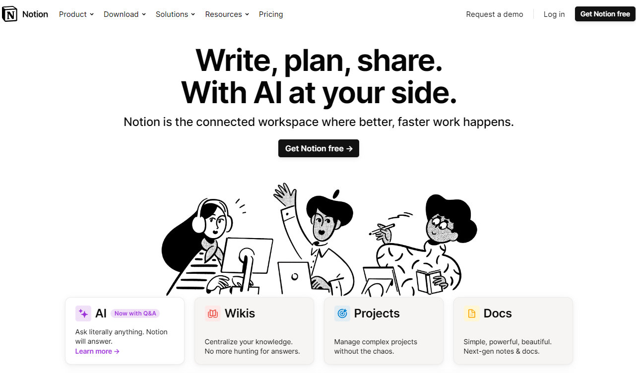 Write, plan, share with AI at your side with Notion