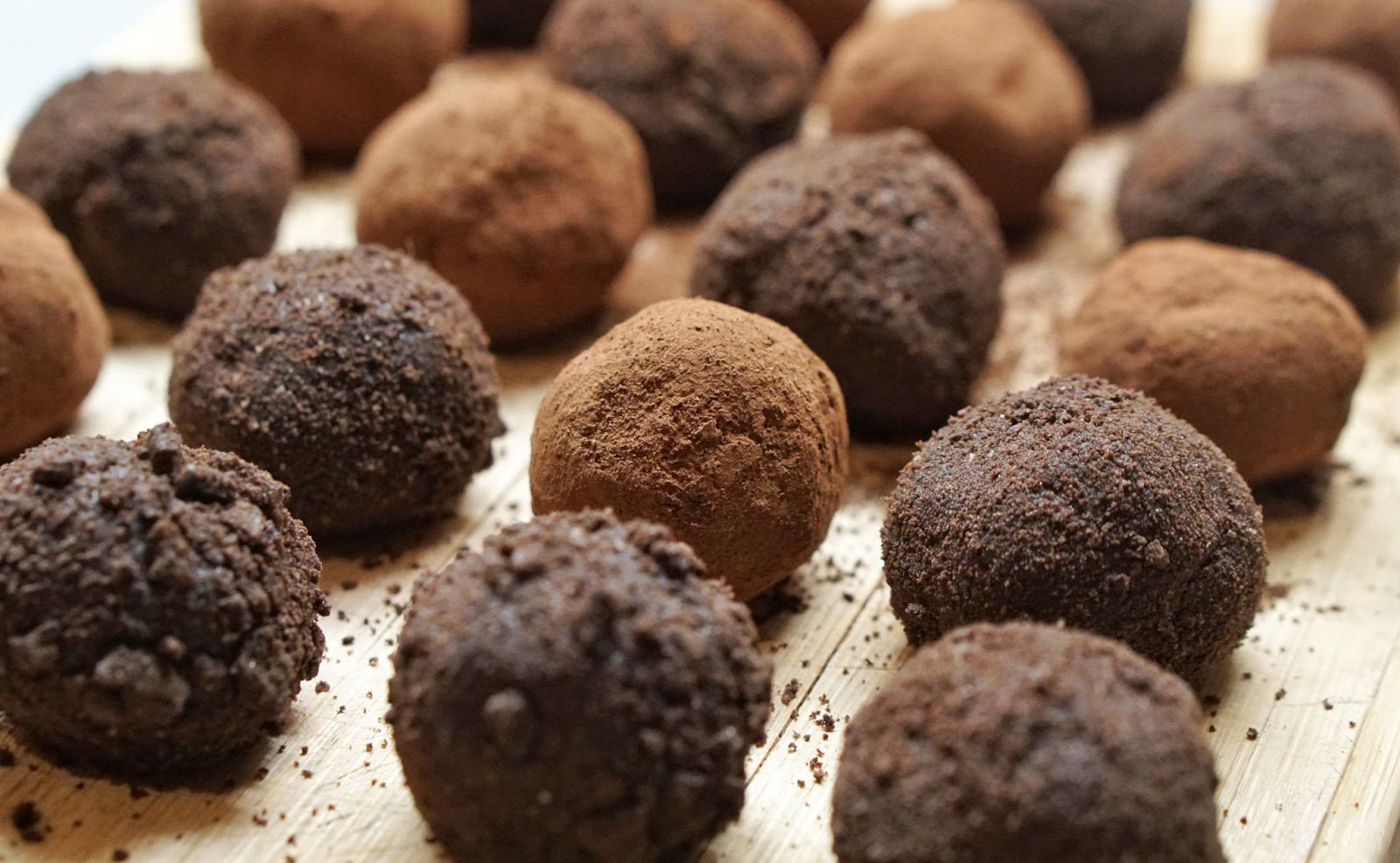 espresso chocolate truffles laid out on a baking sheet, highlighting some dessert recipes to try making in your in-suite kitchen at The Shore Kelowna