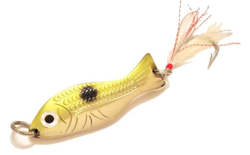 Close-up of a fish shaped lure

Description automatically generated