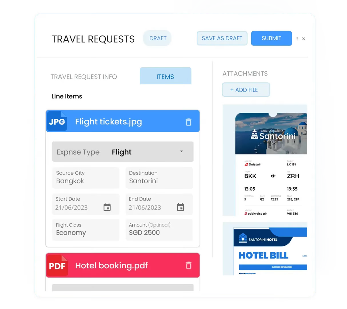 streamline travel request creation and approval