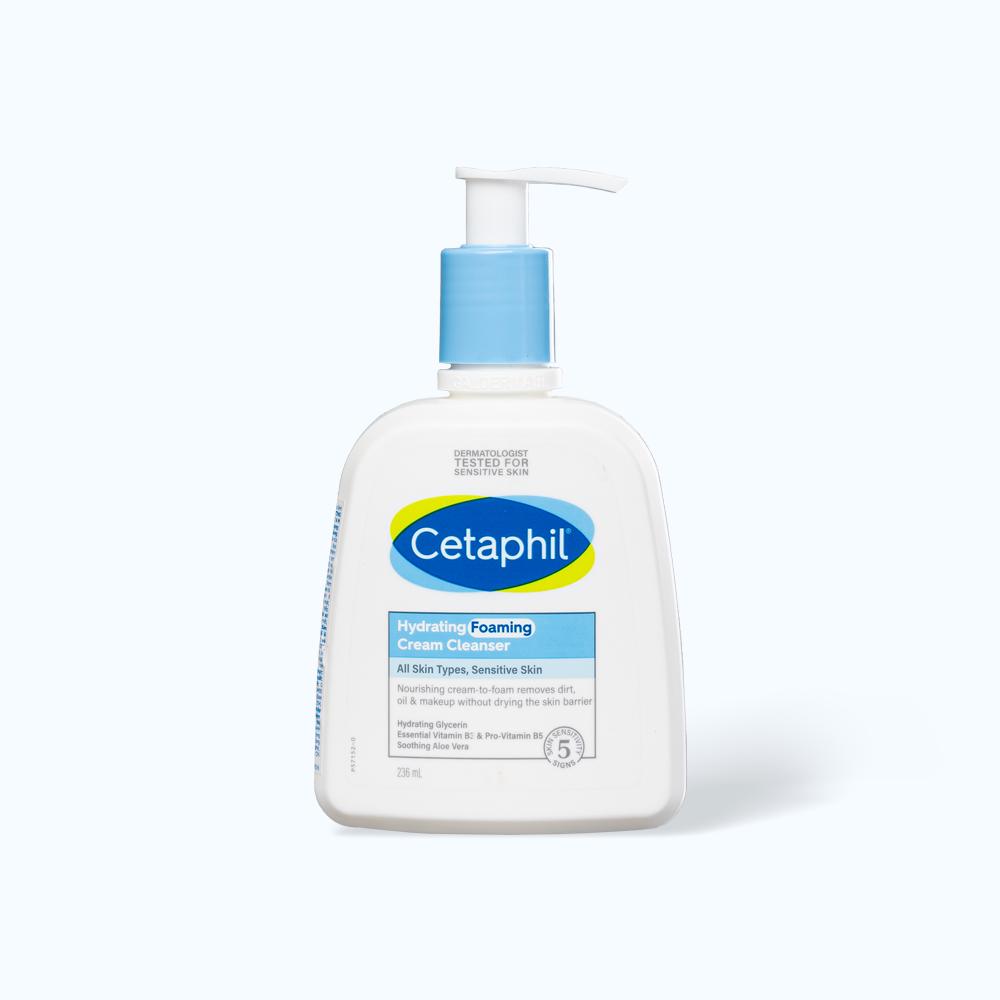Sữa rửa mặt Cetaphil Hydrating Foaming Cream Cleanser là sản phẩm tiêu biểu kết hợp amino acid trong thành phần