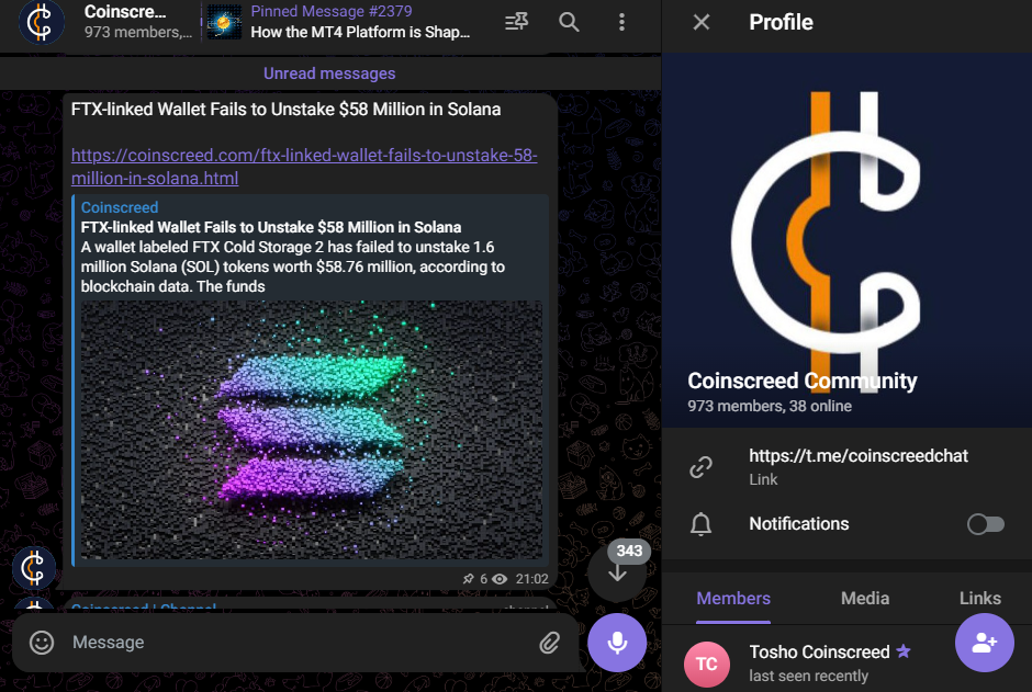 Coinscreed telegram channel
