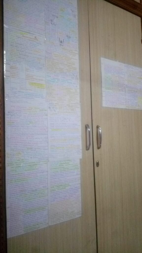 Revision-sheets-on-cupboard