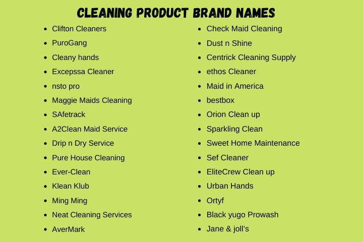 Cleaning Products Brand Names