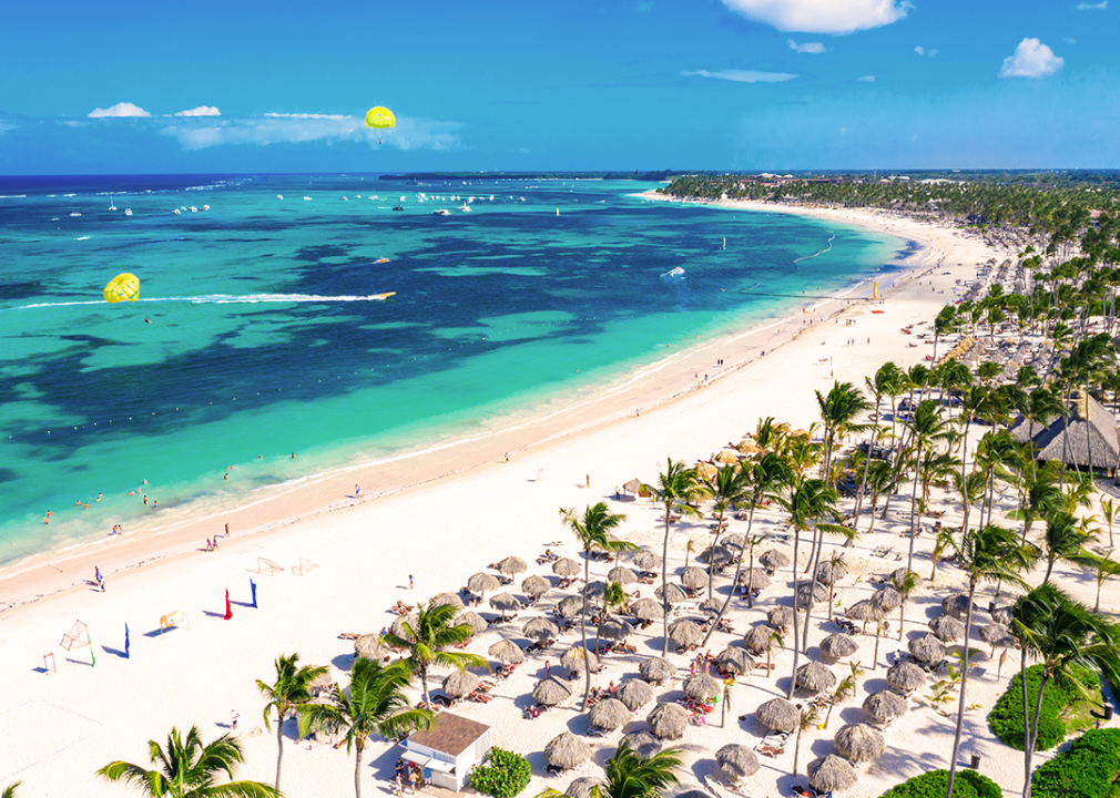 An aerial view of Bavaro beach in Punta Cana.