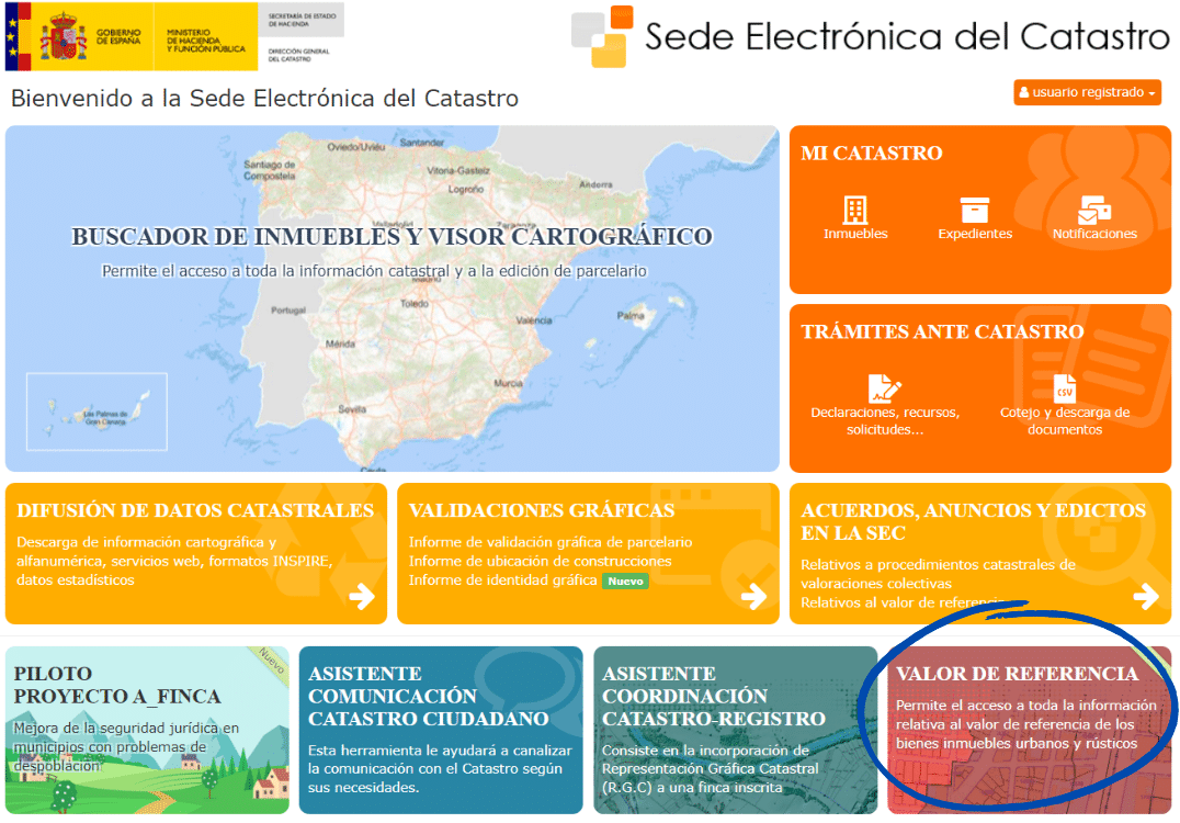 Sede electrónica del valor catastral