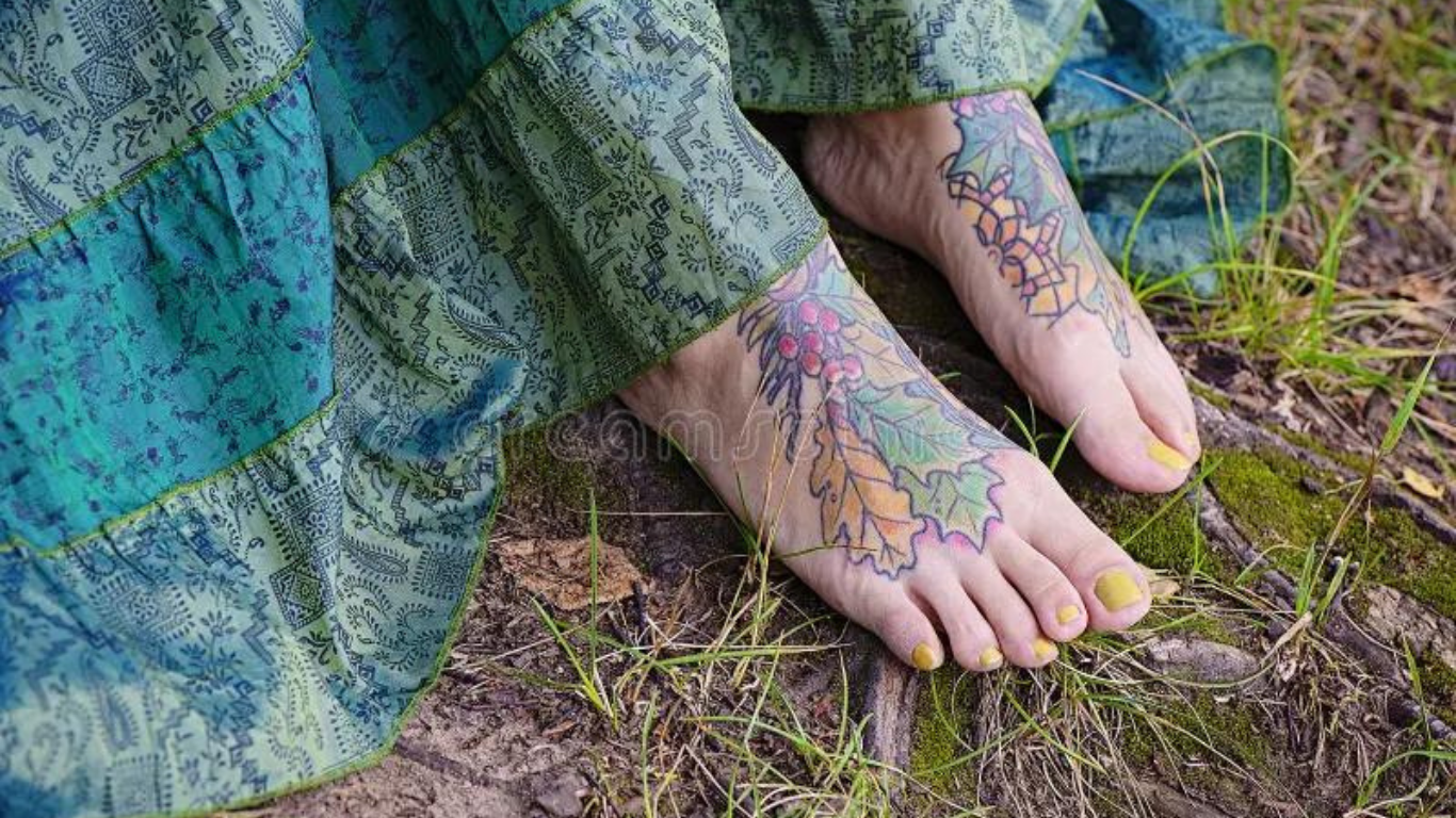 Temporary Tattood Feet Pose Idea