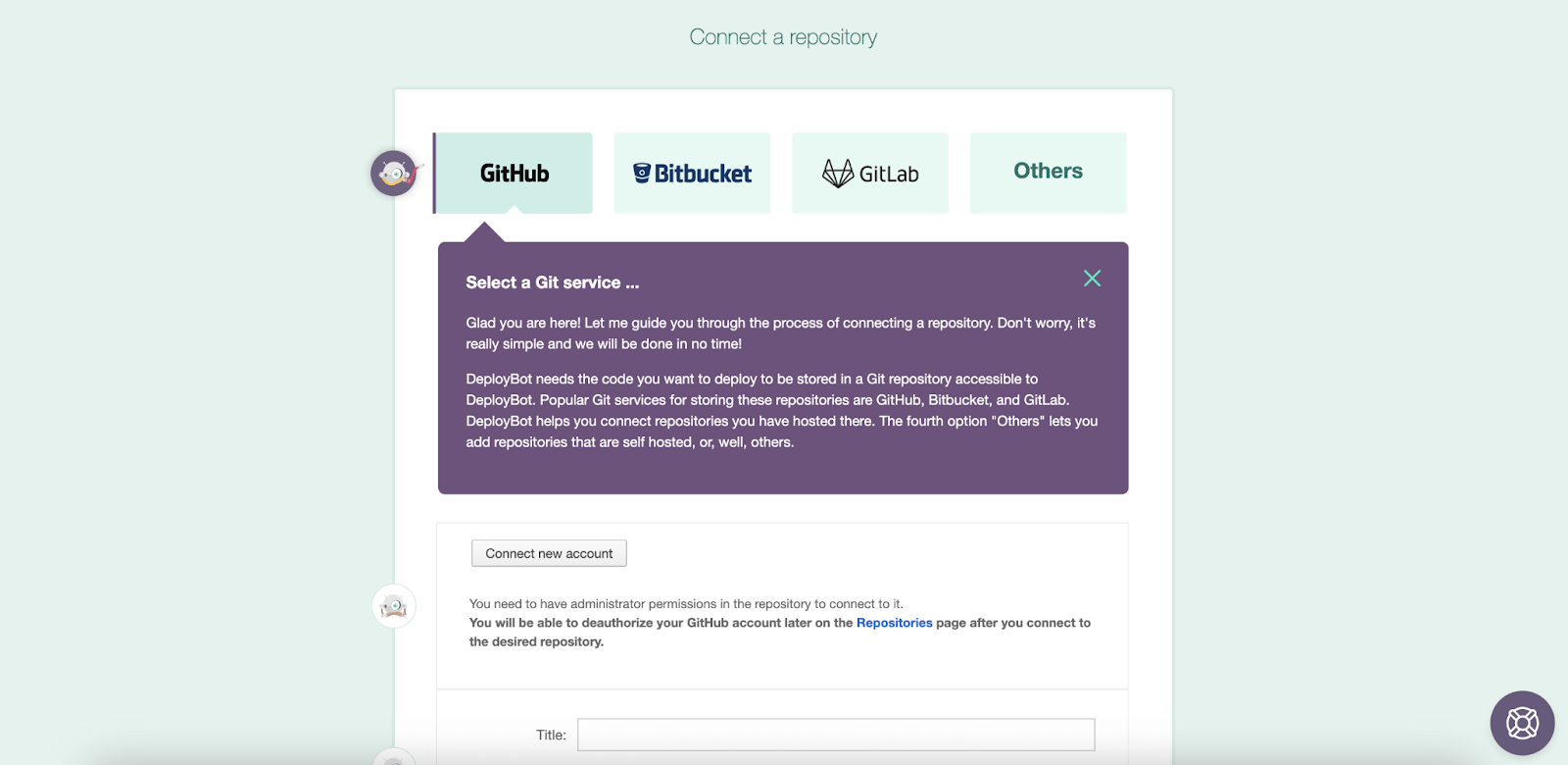 Setup repository for code deployment