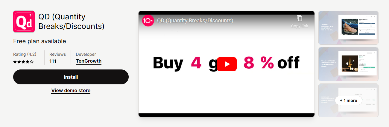 QD quantity break app