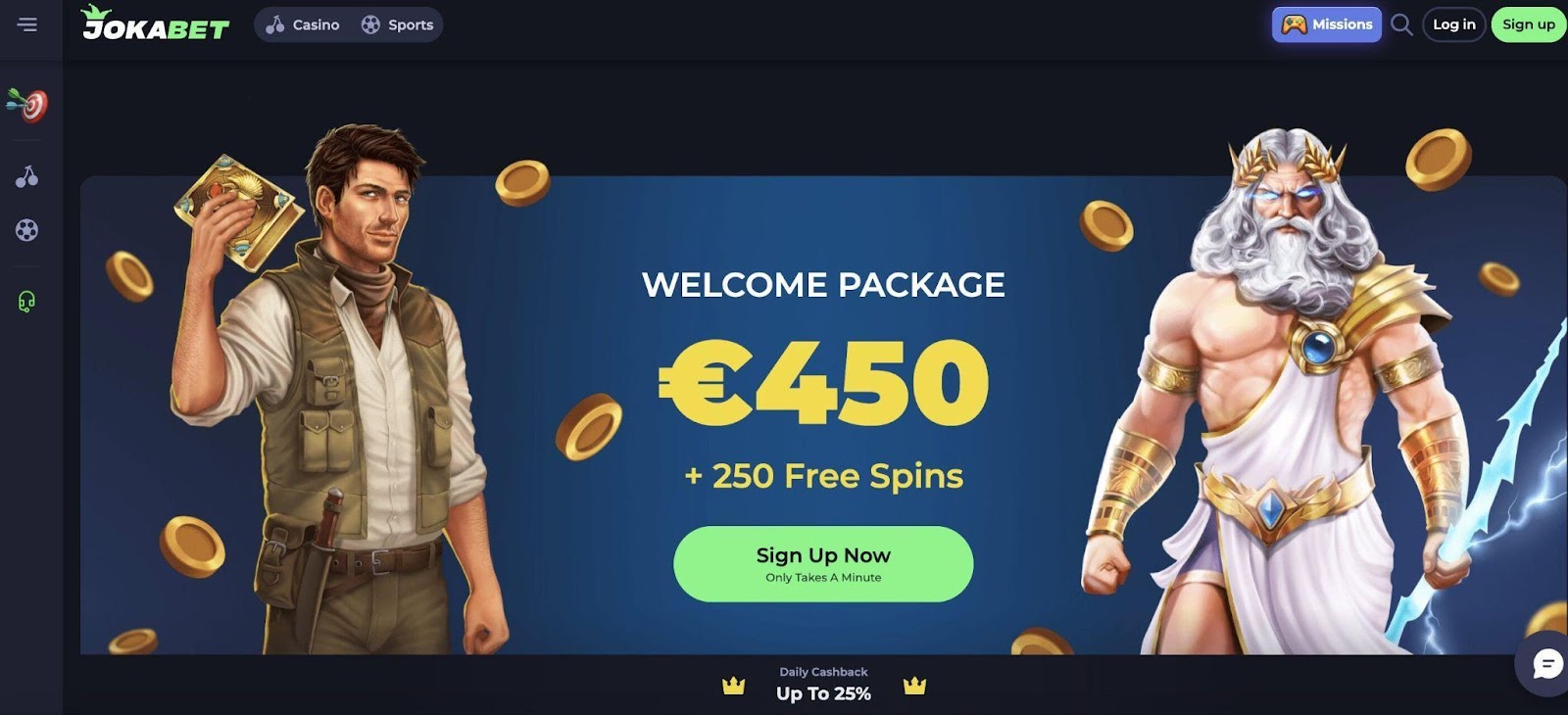 JokaBet is a no verification casino