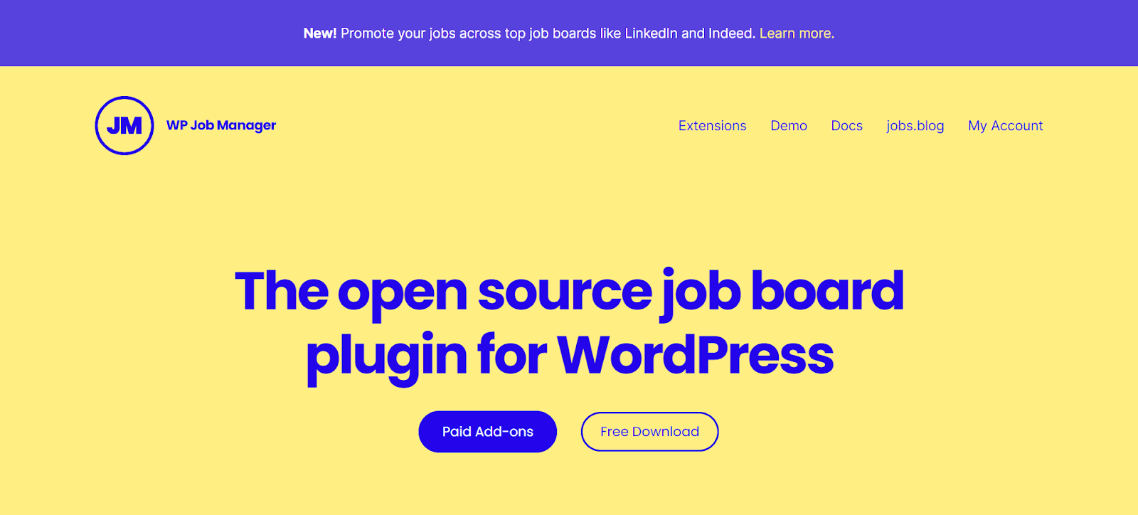  WP Job Manager is a free open-source job board plugin for WordPress.