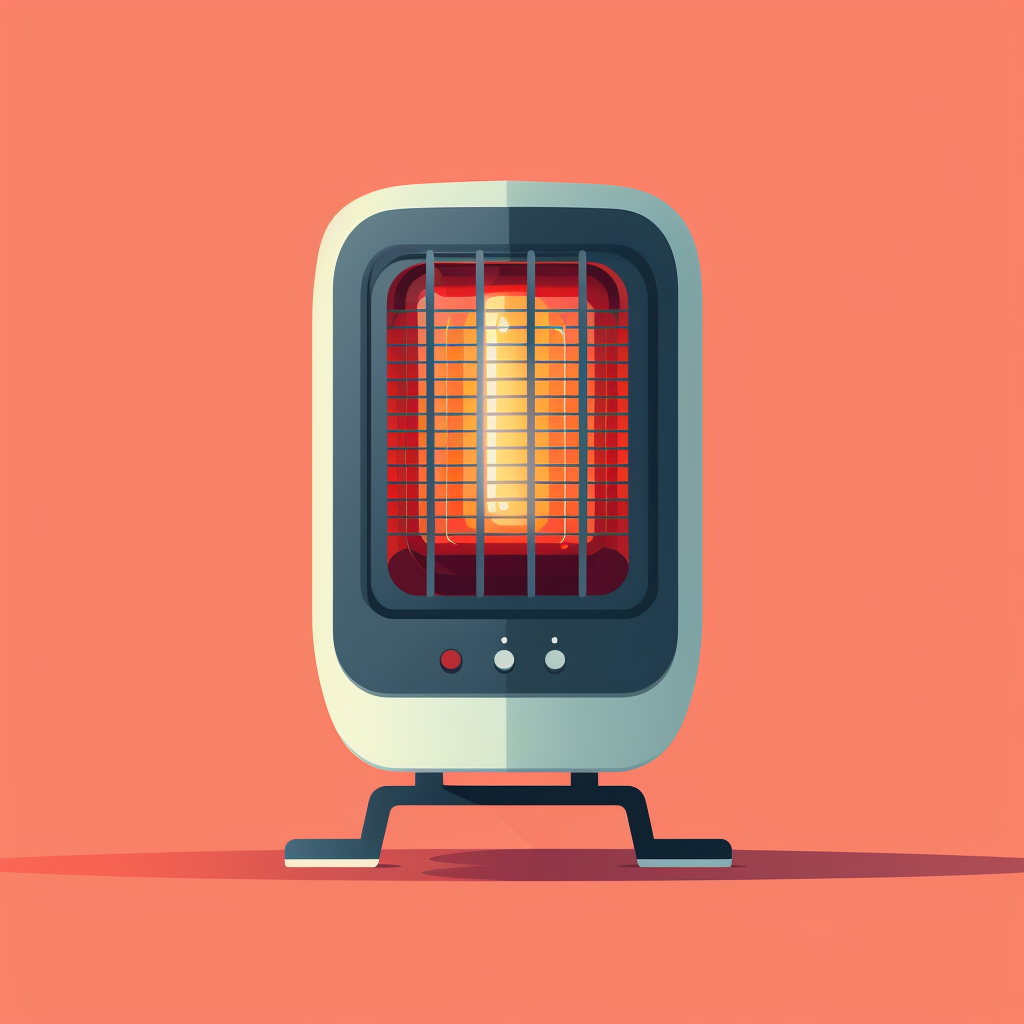 minimalist depiction of an electric space heater