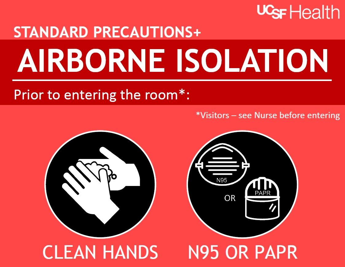 Airborne Isolation Sign | UCSF Health Hospital Epidemiology and Infection  Prevention