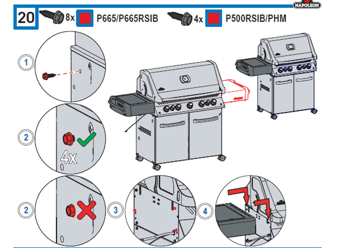 Barbecue a gas Napoleon Phantom P500 con Griglie in Acciaio Forgiato