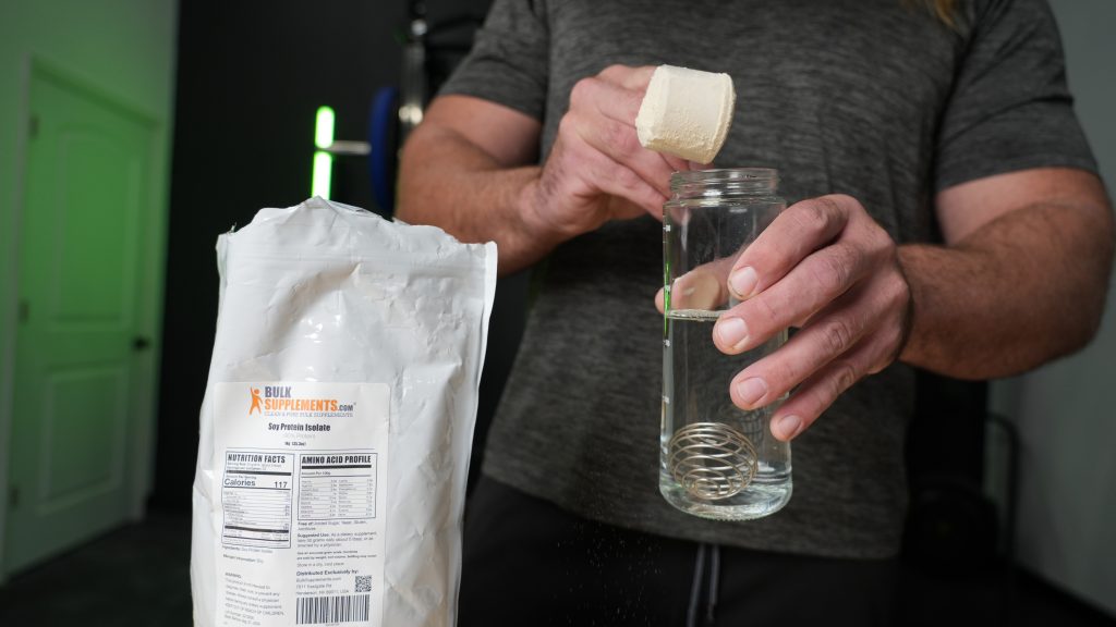 Tester using Bulk Supplements Soy Protein.