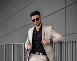 Image of Man in formal attire with Chelsea boots