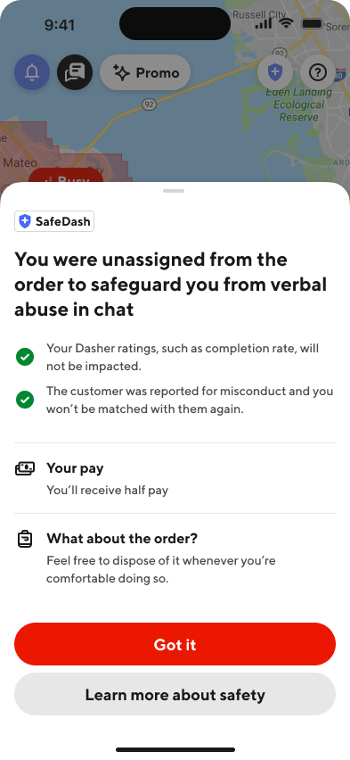 DoorDash Support I wanted to report this customer for using an