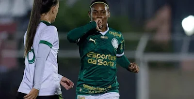 Tainá Maranhão, autora do gol da vitória em Palmeiras 2 x 0 América-MG pela 6ª rodada do Brasileirão Feminino 2024 (Foto: Reprodução/Palmeiras)