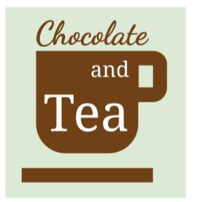 Image of a creatively designed sign titled chocolate and tea