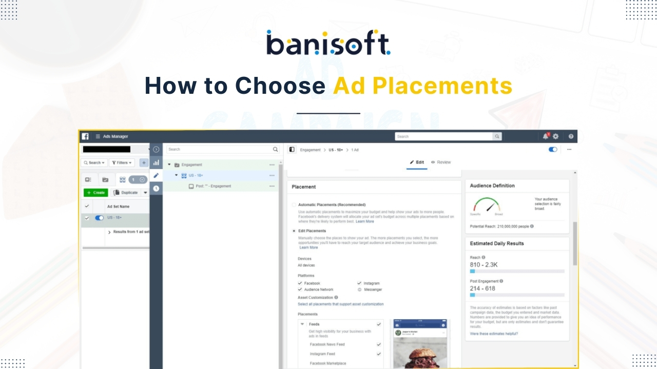 how to choose ad placements in facebook ad manager