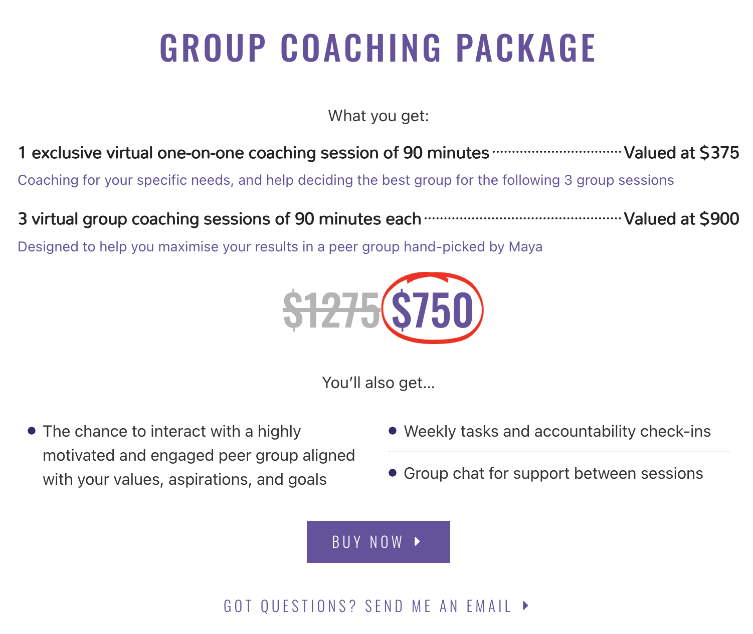 group coach package example