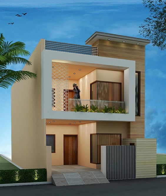 Modest normal house front elevation design