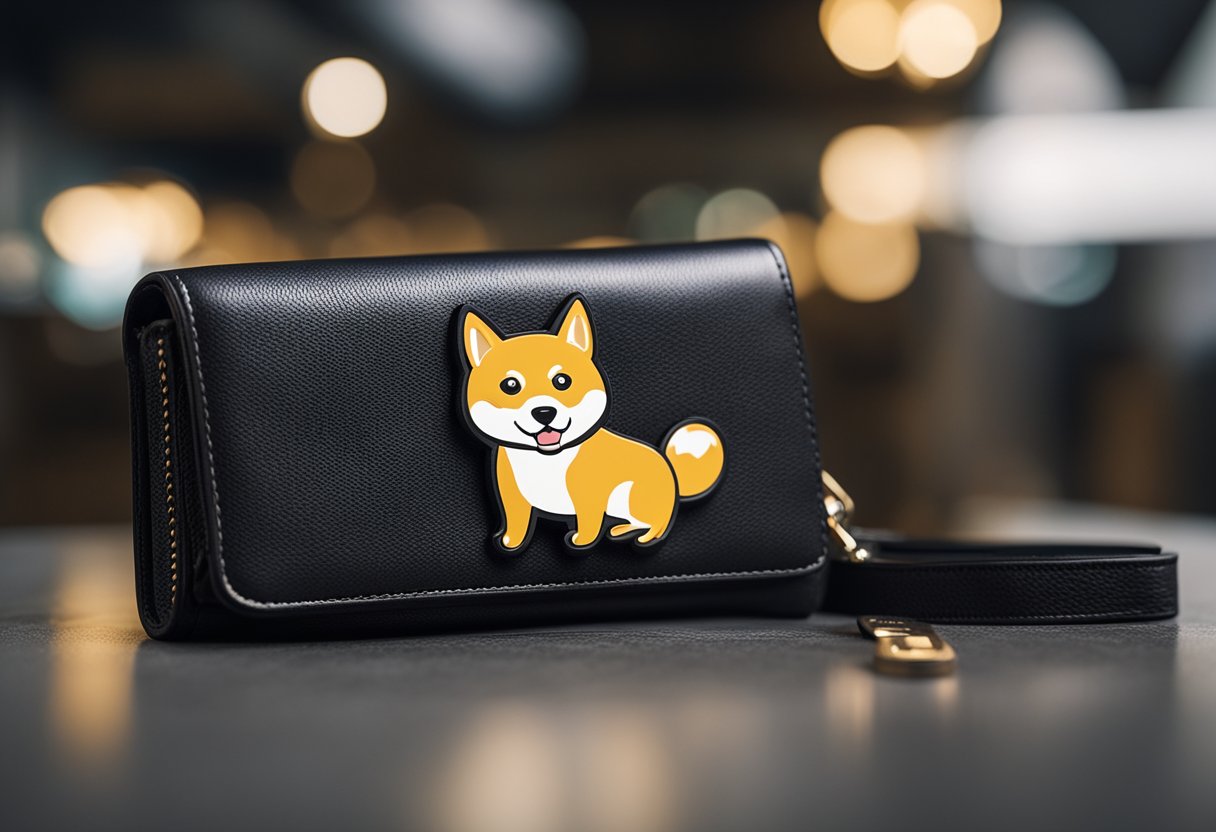 A Shiba Inu Wallet With Private And Public Keys, Surrounded By Security Features, In A Futuristic Setting Of 2024