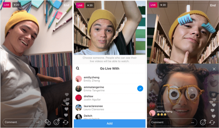 instagram live videos interface