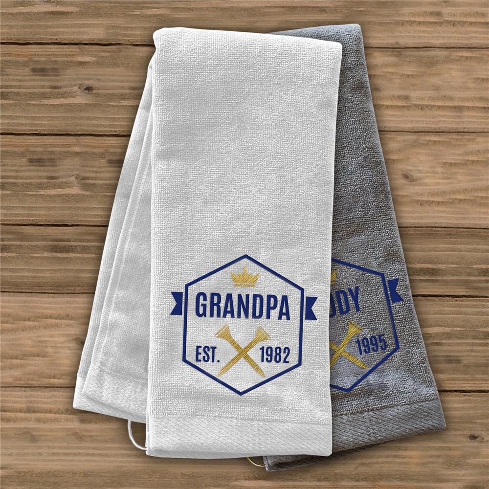 Custom golf towel with Grandpa’s name or monogram
