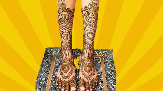 bridal leg mehndi design