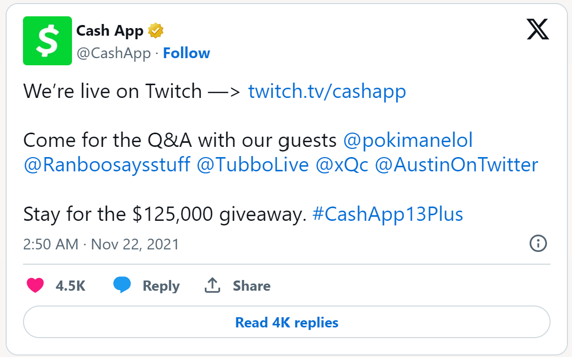 cash app twitch ad example