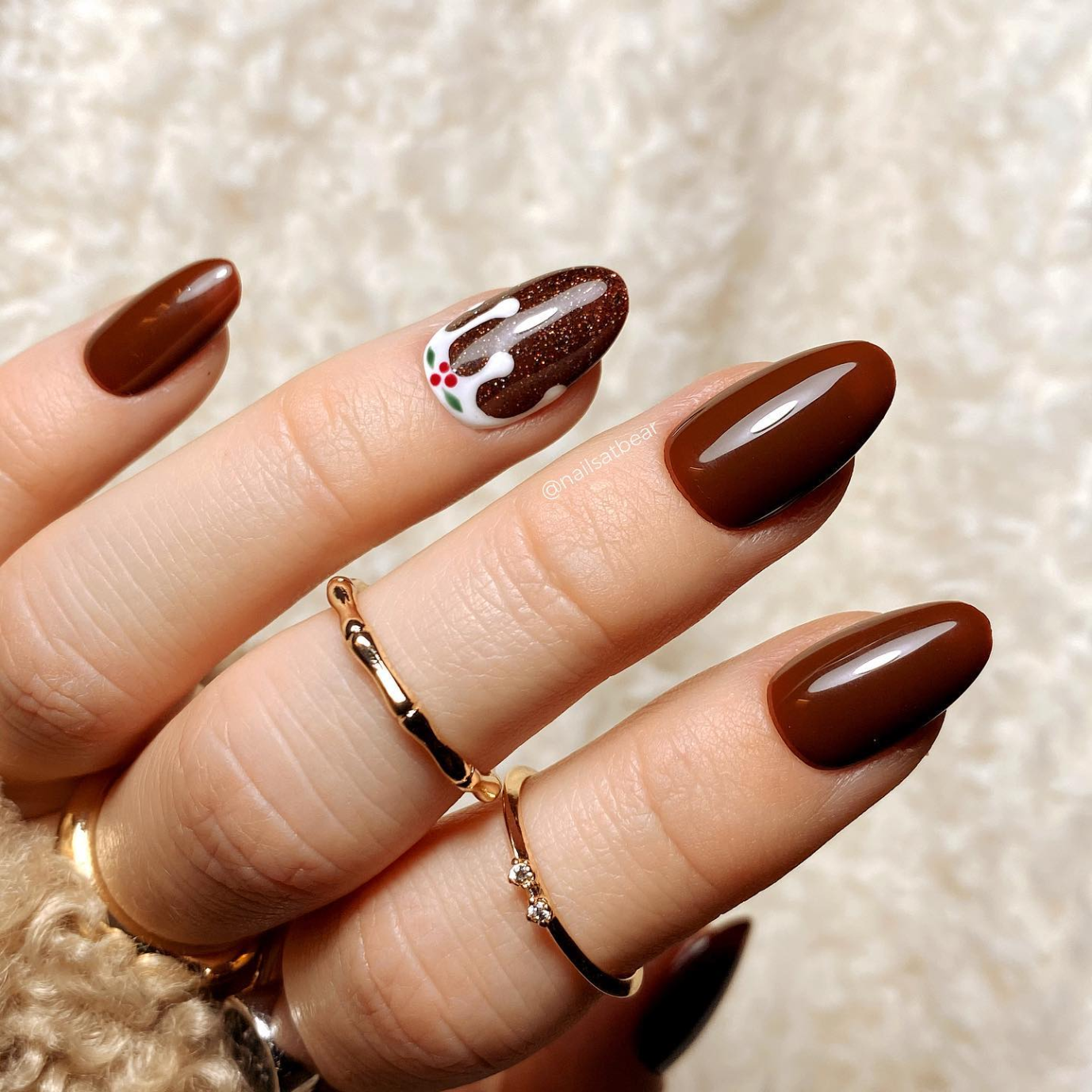 Christmas Brown Nails