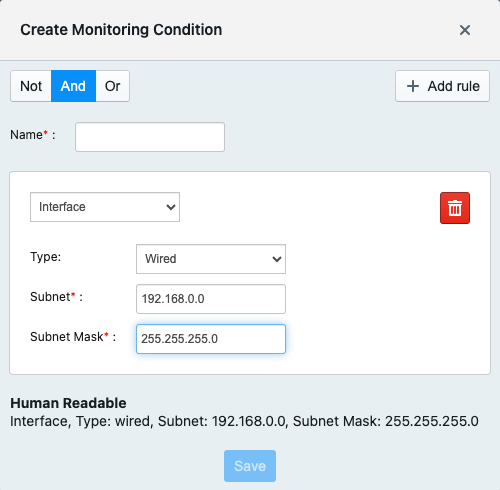 NetBeez network monitoring condition predicate