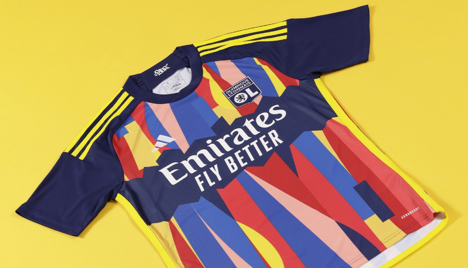 A Closer Look at Olympique Lyon's New 2023-2024 Third Kit by Street Artist Simon Poter