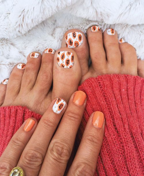 Papaya Nail Art Toenail Designs