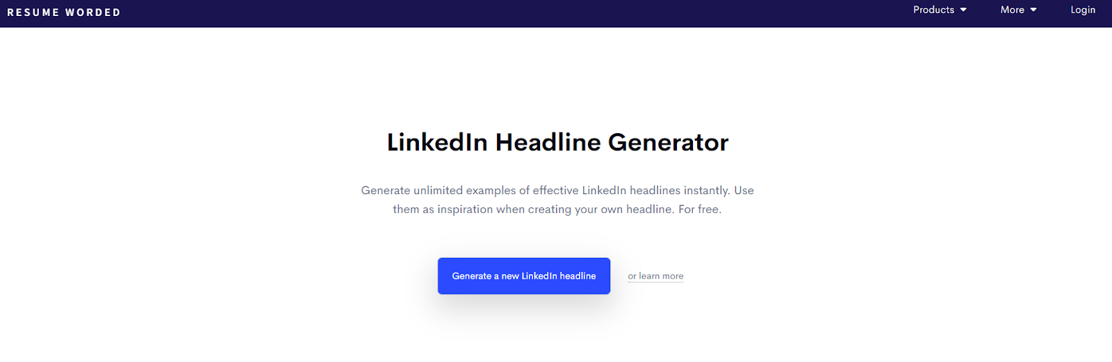 Resume Worded LinkedIn Headline Generator