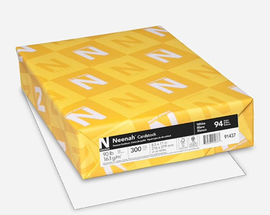 A yellow package with white letters on it Description automatically generated