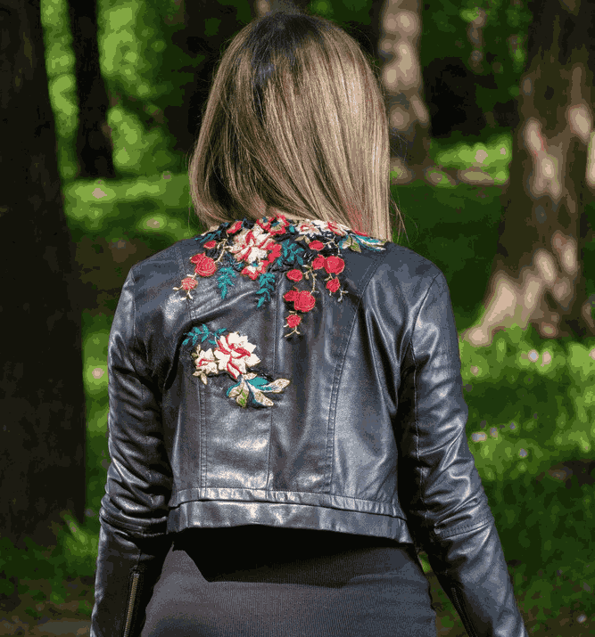 leather embroidered jacket