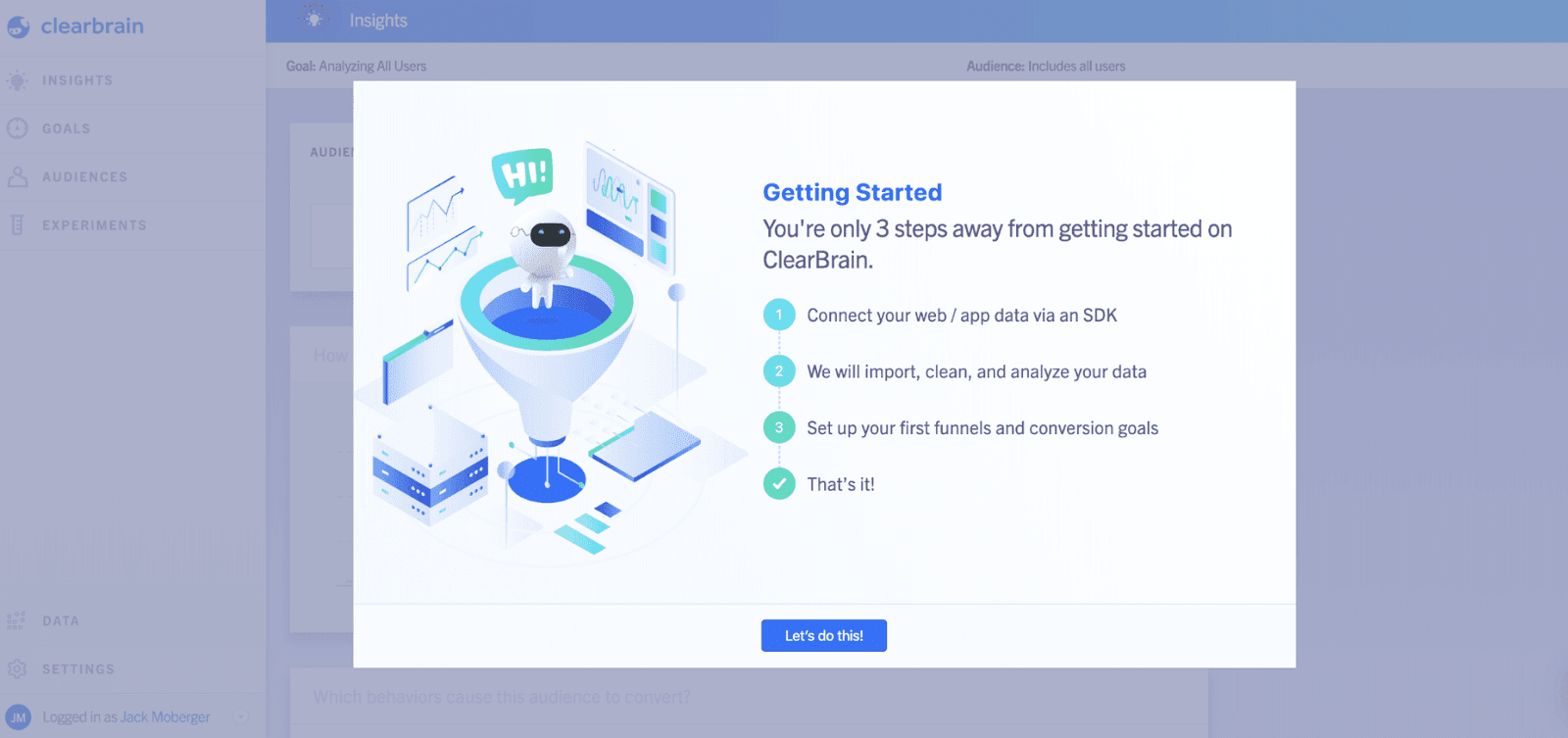 Clearbrain User Onboarding Example