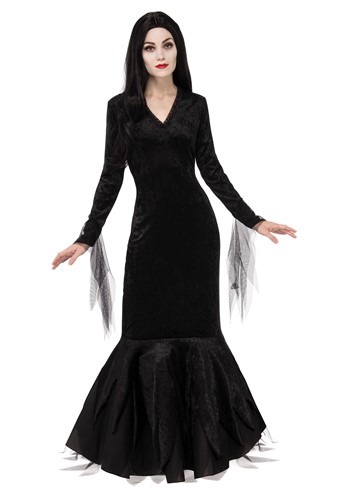 morticia addams costume for seniors and retirees